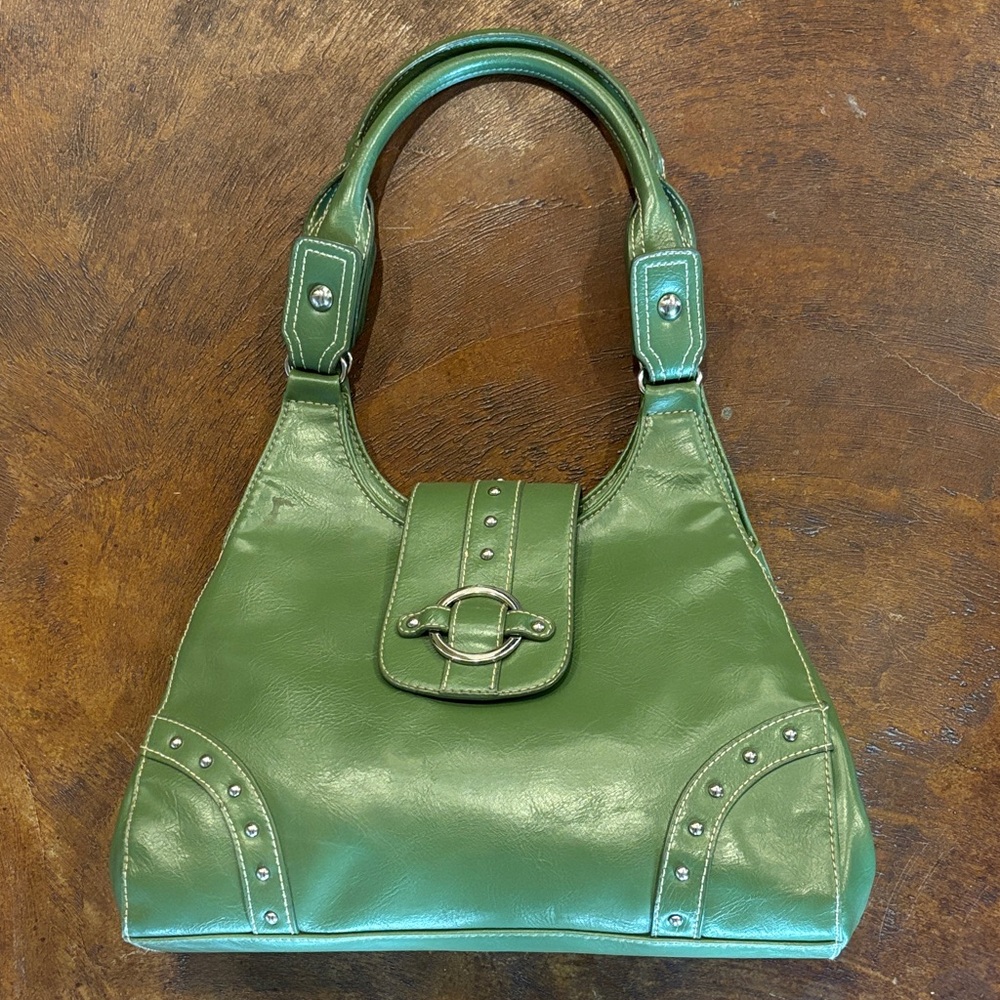 Guess Green Studded Shoulder Bag